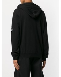 schwarzer bedruckter Pullover mit einem Kapuze von McQ Alexander McQueen