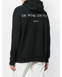 schwarzer bedruckter Pullover mit einem Kapuze von Ih Nom Uh Nit