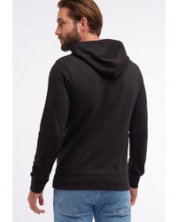 schwarzer bedruckter Pullover mit einem Kapuze von Petrol Industries