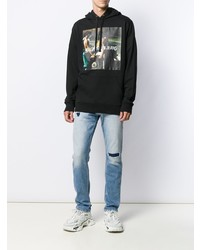 schwarzer bedruckter Pullover mit einem Kapuze von Calvin Klein Jeans