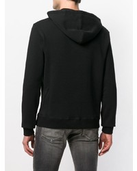 schwarzer bedruckter Pullover mit einem Kapuze von Saint Laurent