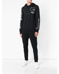 schwarzer bedruckter Pullover mit einem Kapuze von Philipp Plein