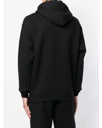 schwarzer bedruckter Pullover mit einem Kapuze von Alexander Wang