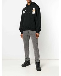 schwarzer bedruckter Pullover mit einem Kapuze von Off-White