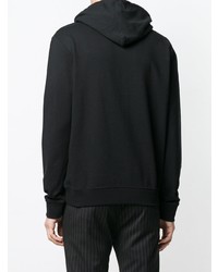 schwarzer bedruckter Pullover mit einem Kapuze von McQ Alexander McQueen