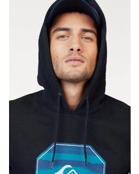 schwarzer bedruckter Pullover mit einem Kapuze von Quiksilver