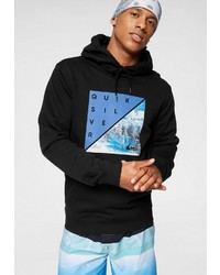 schwarzer bedruckter Pullover mit einem Kapuze von Quiksilver