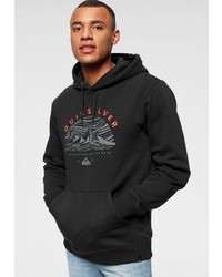 schwarzer bedruckter Pullover mit einem Kapuze von Quiksilver