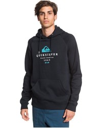 schwarzer bedruckter Pullover mit einem Kapuze von Quiksilver