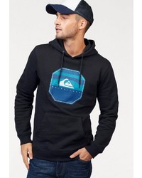 schwarzer bedruckter Pullover mit einem Kapuze von Quiksilver