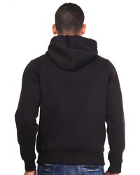 schwarzer bedruckter Pullover mit einem Kapuze von R-NEAL