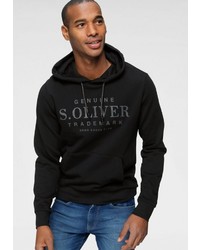 schwarzer bedruckter Pullover mit einem Kapuze von s.Oliver