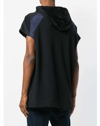 schwarzer bedruckter Pullover mit einem Kapuze von Les Hommes Urban