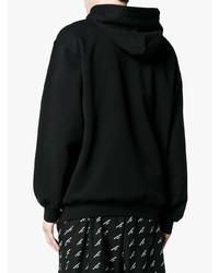 schwarzer bedruckter Pullover mit einem Kapuze von Balenciaga