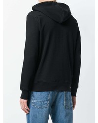 schwarzer bedruckter Pullover mit einem Kapuze von Alexander McQueen