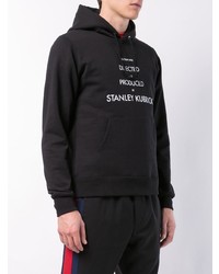 schwarzer bedruckter Pullover mit einem Kapuze von Undercover