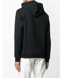 schwarzer bedruckter Pullover mit einem Kapuze von A.P.C.