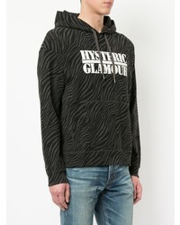 schwarzer bedruckter Pullover mit einem Kapuze von Hysteric Glamour