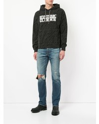 schwarzer bedruckter Pullover mit einem Kapuze von Hysteric Glamour