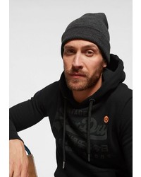 schwarzer bedruckter Pullover mit einem Kapuze von Superdry