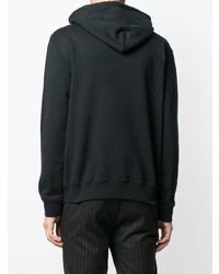 schwarzer bedruckter Pullover mit einem Kapuze von McQ Alexander McQueen