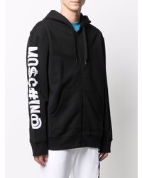 schwarzer bedruckter Pullover mit einem Kapuze von Moschino