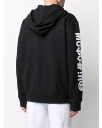 schwarzer bedruckter Pullover mit einem Kapuze von Moschino