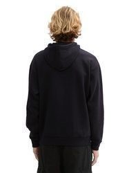 schwarzer bedruckter Pullover mit einem Kapuze von Tom Tailor Denim