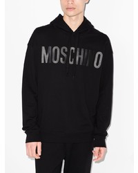 schwarzer bedruckter Pullover mit einem Kapuze von Moschino