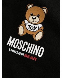 schwarzer bedruckter Pullover mit einem Kapuze von Moschino