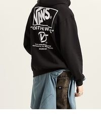 schwarzer bedruckter Pullover mit einem Kapuze von Vans