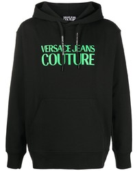 schwarzer bedruckter Pullover mit einem Kapuze von VERSACE JEANS COUTURE