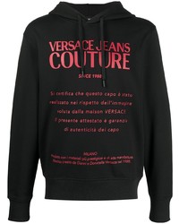 schwarzer bedruckter Pullover mit einem Kapuze von VERSACE JEANS COUTURE
