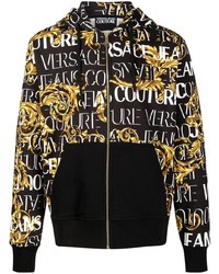 schwarzer bedruckter Pullover mit einem Kapuze von VERSACE JEANS COUTURE