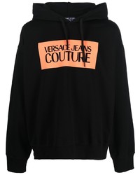 schwarzer bedruckter Pullover mit einem Kapuze von VERSACE JEANS COUTURE