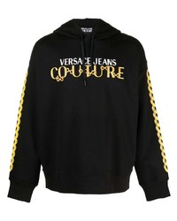 schwarzer bedruckter Pullover mit einem Kapuze von VERSACE JEANS COUTURE