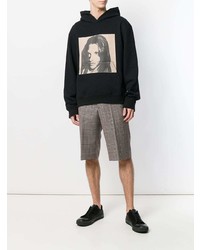 schwarzer bedruckter Pullover mit einem Kapuze von Calvin Klein 205W39nyc