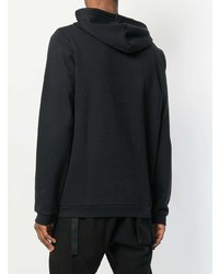 schwarzer bedruckter Pullover mit einem Kapuze von Damir Doma