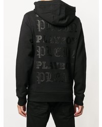 schwarzer bedruckter Pullover mit einem Kapuze von Philipp Plein