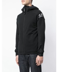 schwarzer bedruckter Pullover mit einem Kapuze von CP Company