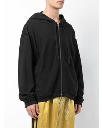 schwarzer bedruckter Pullover mit einem Kapuze von Haider Ackermann