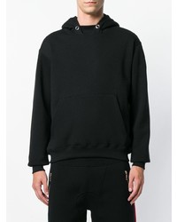 schwarzer bedruckter Pullover mit einem Kapuze von Omc