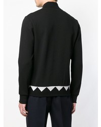 schwarzer bedruckter Pullover mit einem Reißverschluß von Fendi
