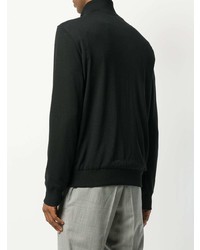 schwarzer bedruckter Pullover mit einem Reißverschluß von Versace