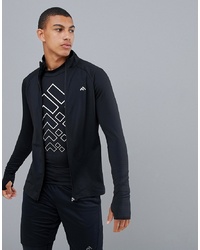 schwarzer bedruckter Pullover mit einem Reißverschluß von FIRST