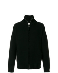 schwarzer bedruckter Pullover mit einem Reißverschluß von Laneus