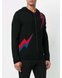 schwarzer bedruckter Pullover mit einem Reißverschluß von Zadig & Voltaire