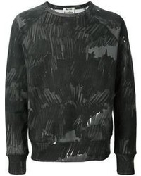 schwarzer bedruckter Pullover mit einem Rundhalsausschnitt von Acne Studios
