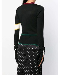 schwarzer bedruckter Pullover mit einem Rundhalsausschnitt von Preen Line
