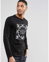 schwarzer bedruckter Pullover mit einem Rundhalsausschnitt von Asos